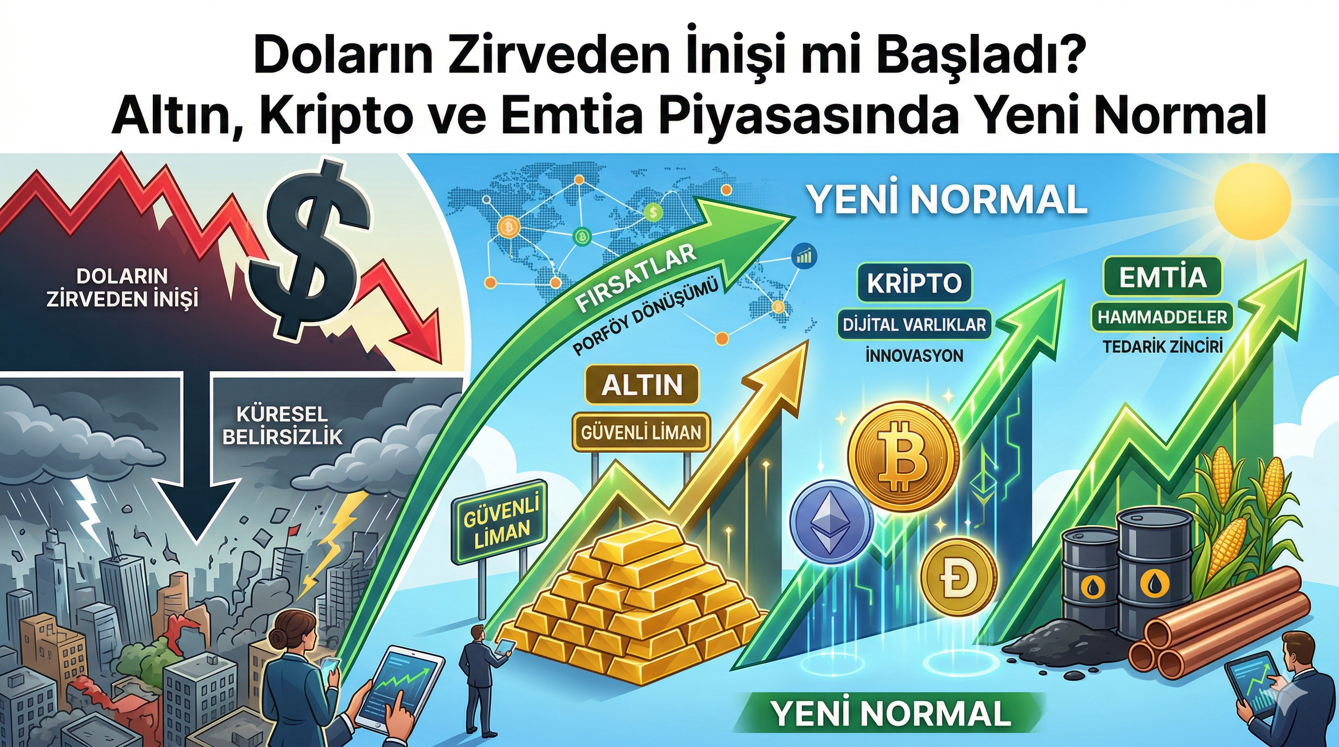 Doların Zirveden İnişi mi Başladı? Altın, Kripto ve Emtia Piyasasında Yeni Normal