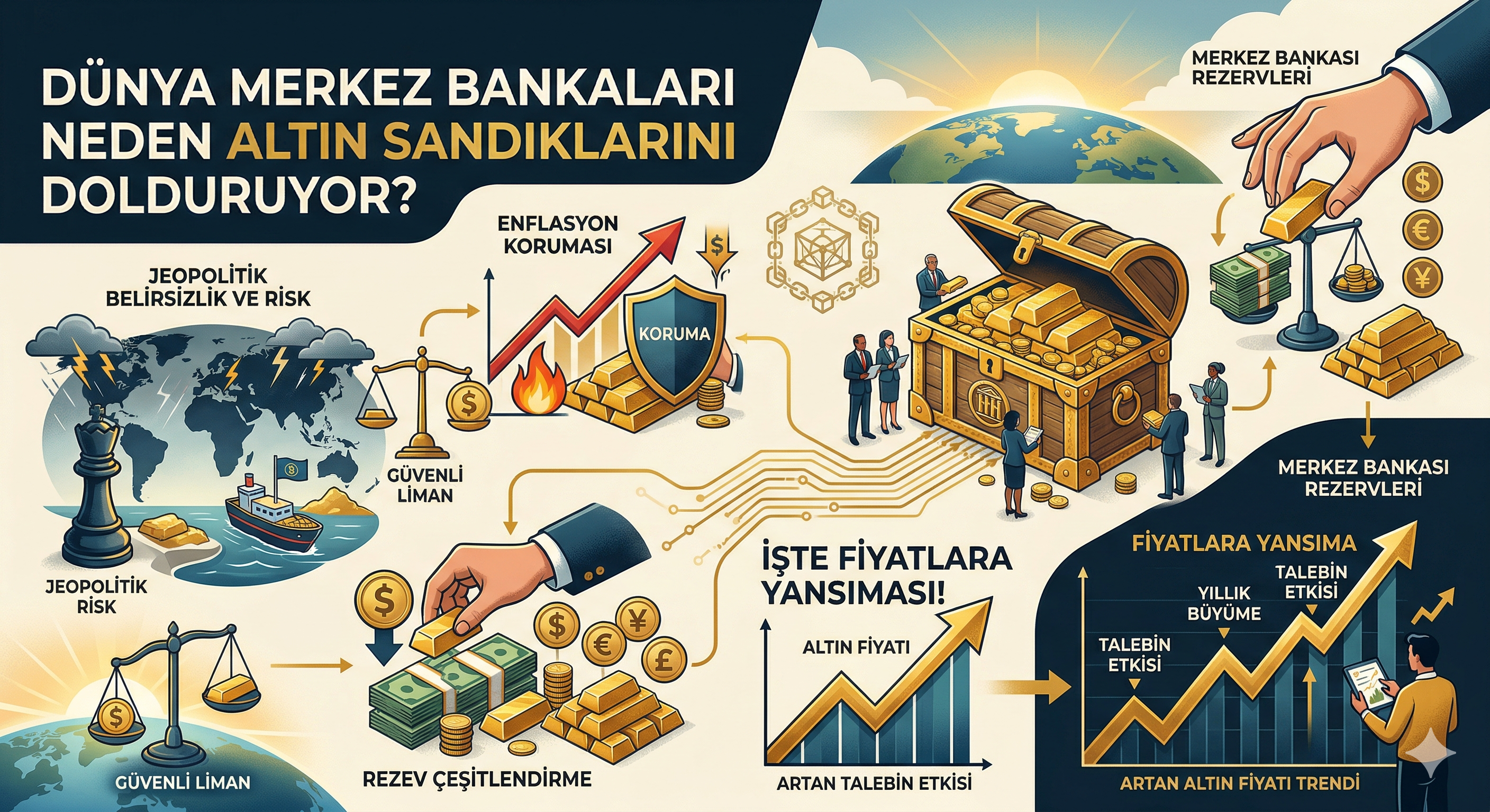 Dünya Merkez Bankaları Neden Altın Sandıklarını Dolduruyor? İşte Fiyatlara Yansıması!