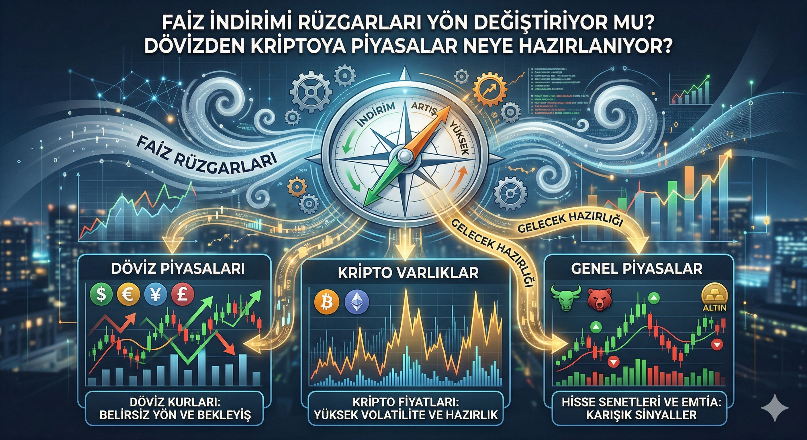 Faiz İndirimi Rüzgarları Yön Değiştiriyor mu? Dövizden Kriptoya Piyasalar Neye Hazırlanıyor?