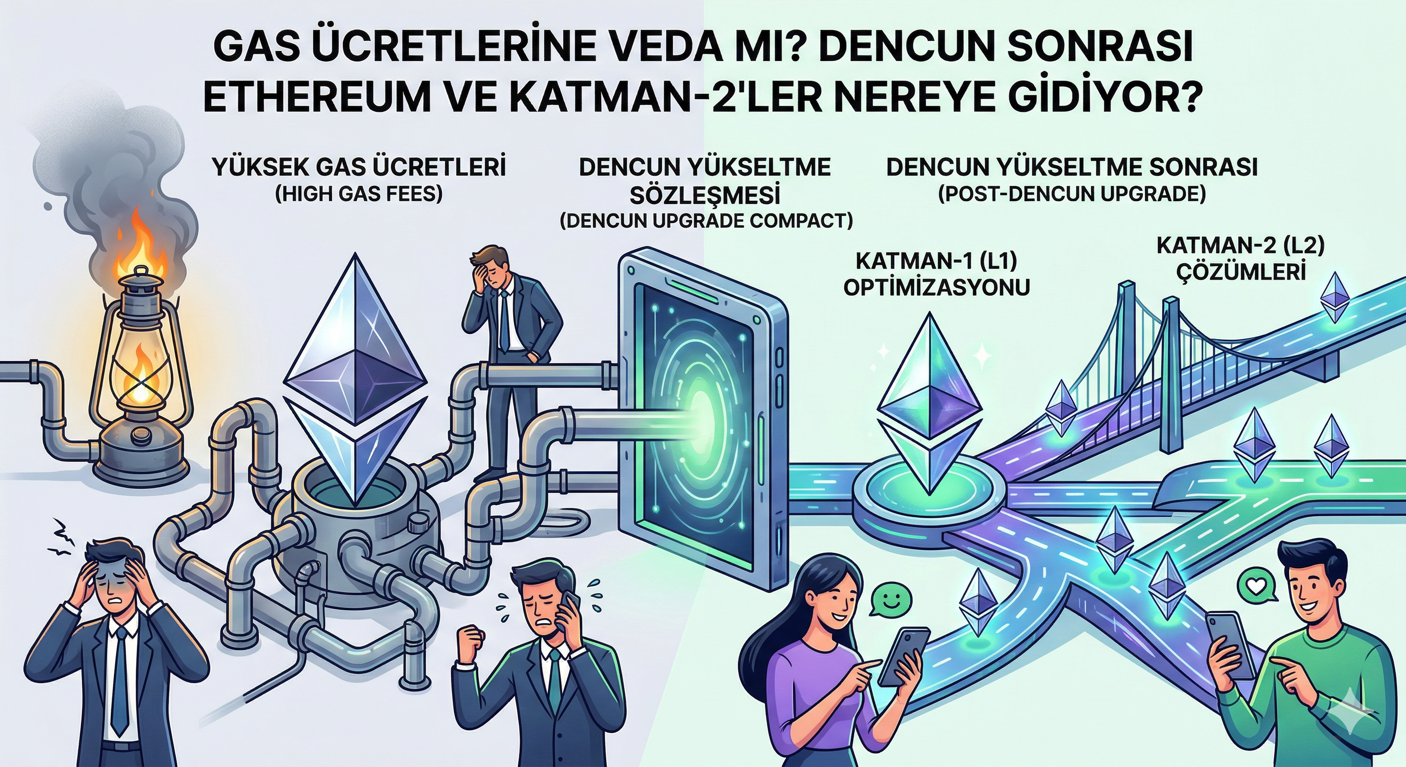 Gas Ücretlerine Veda Mı? Dencun Sonrası Ethereum ve Katman-2'ler Nereye Gidiyor?