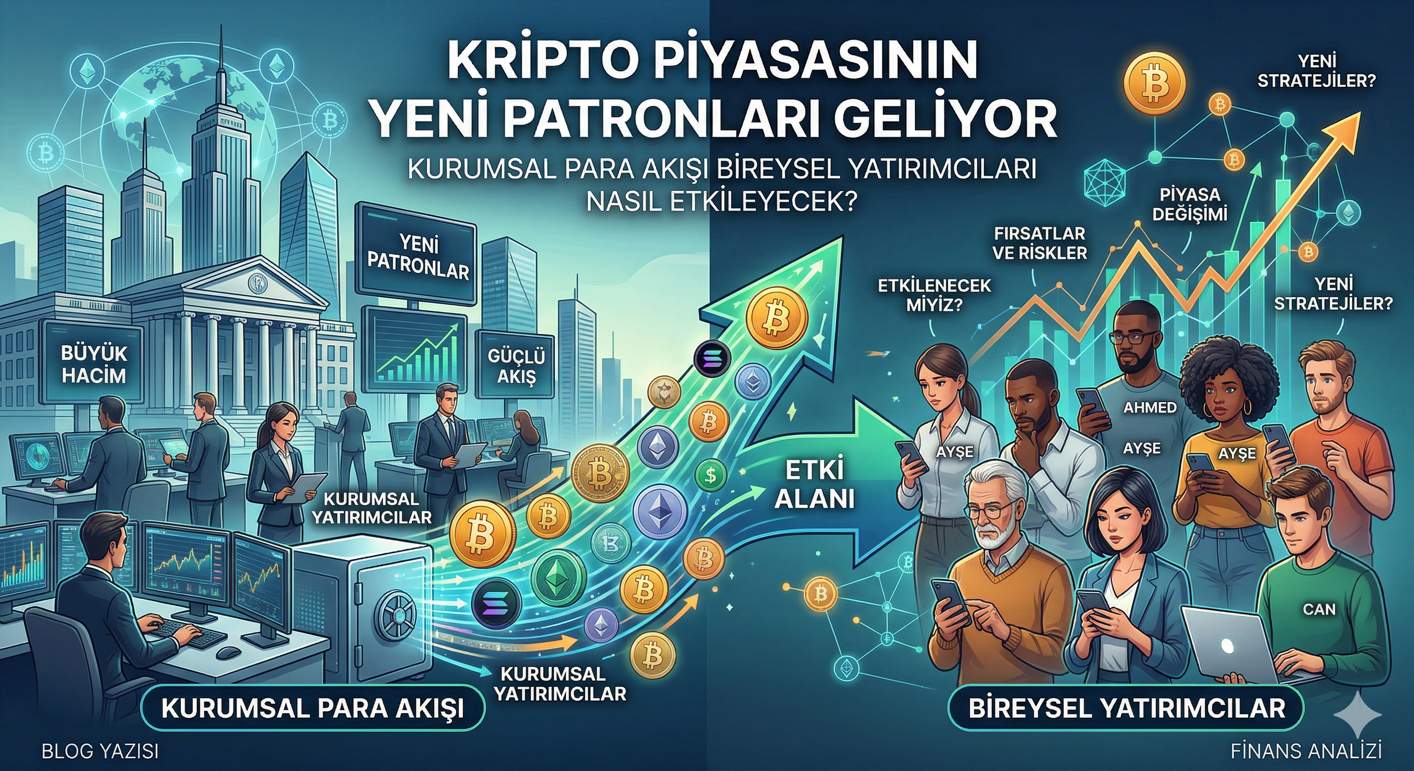 Kripto Piyasasının Yeni Patronları Geliyor: Kurumsal Para Akışı Bireysel Yatırımcıları Nasıl Etkileyecek?