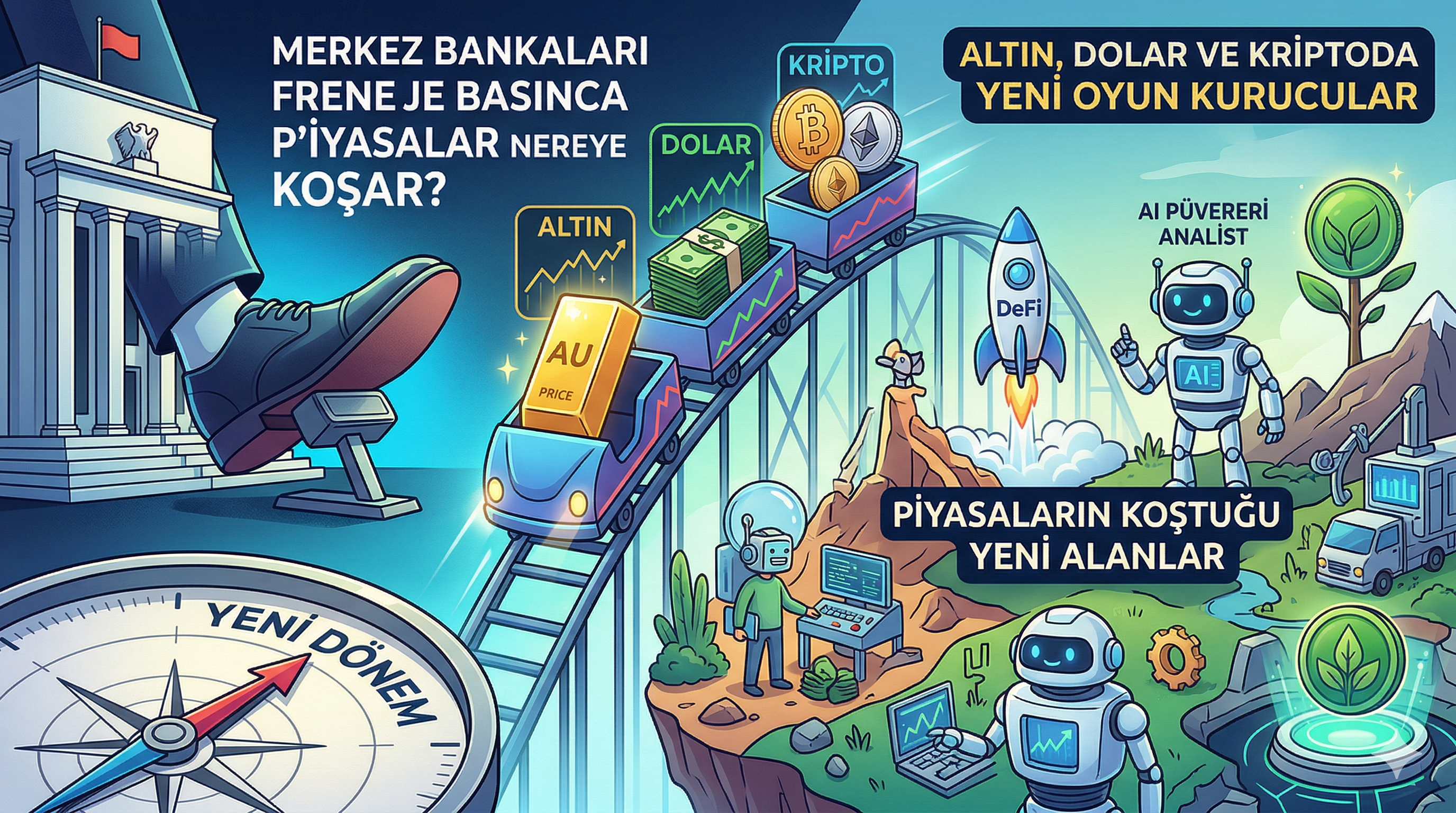 Merkez Bankaları Frene Basınca Piyasalar Nereye Koşar? Altın, Dolar ve Kriptoda Yeni Oyun Kurucular