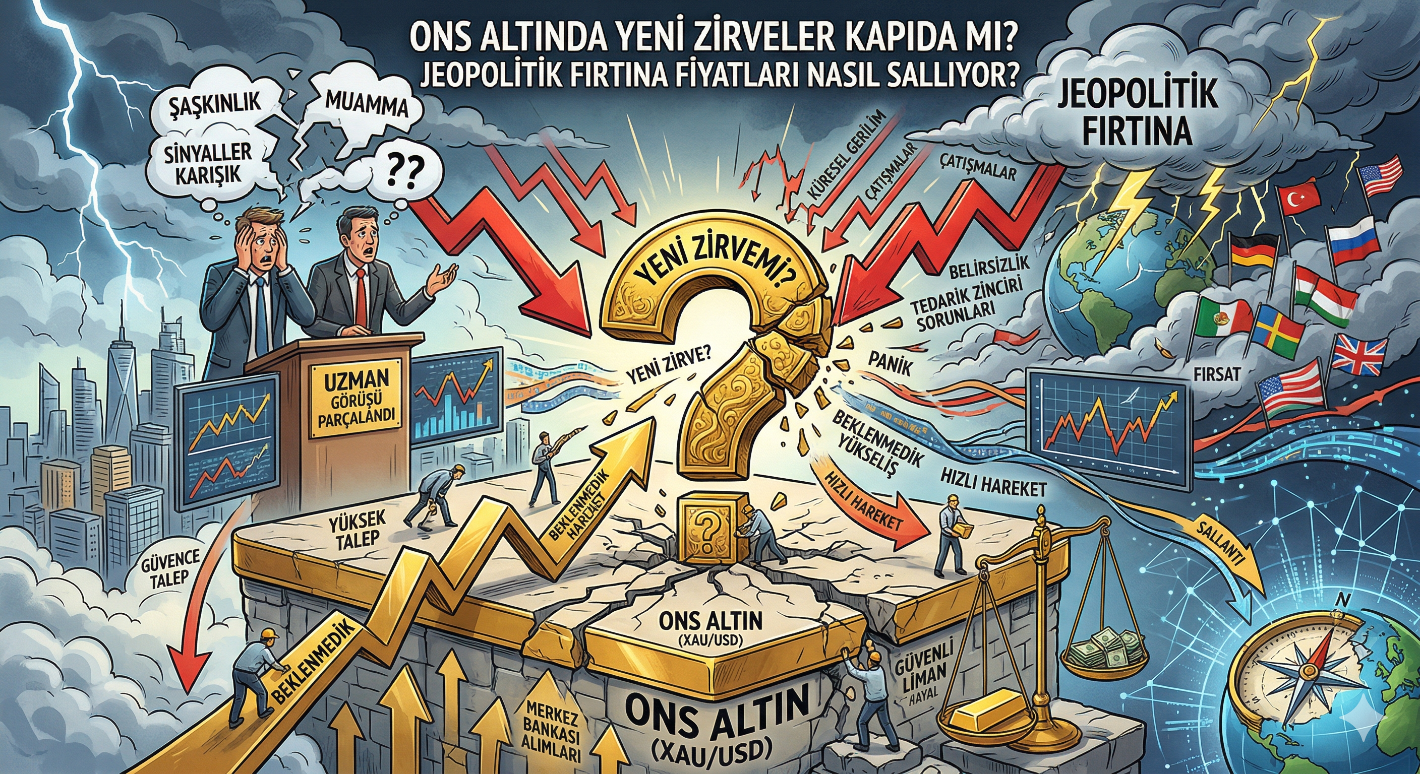 Ons Altında Yeni Zirveler Kapıda mı? Jeopolitik Fırtına Fiyatları Nasıl Sallıyor?