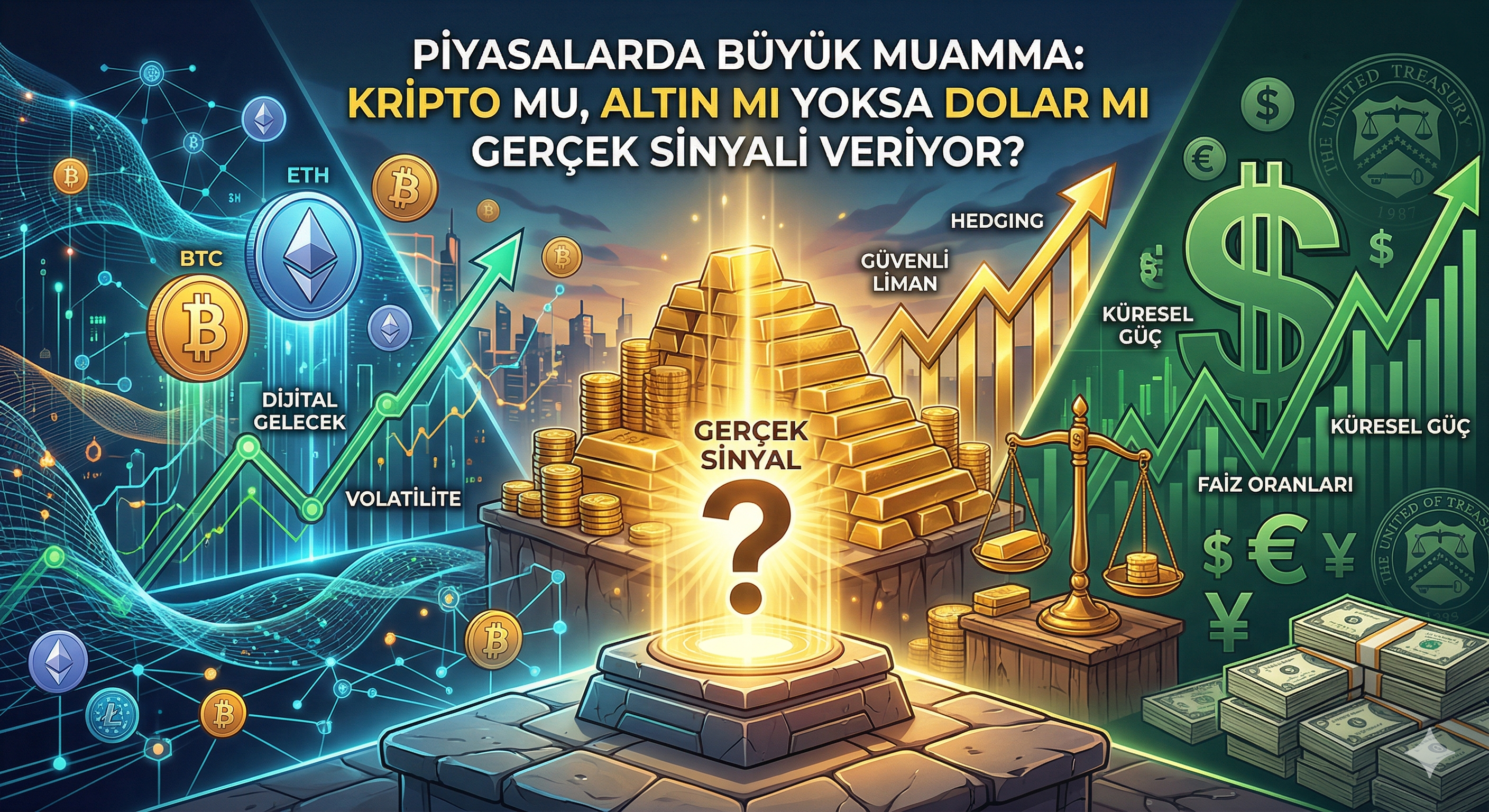 Piyasalarda Büyük Muamma: Kripto Mu, Altın Mı Yoksa Dolar Mı Gerçek Sinyali Veriyor?