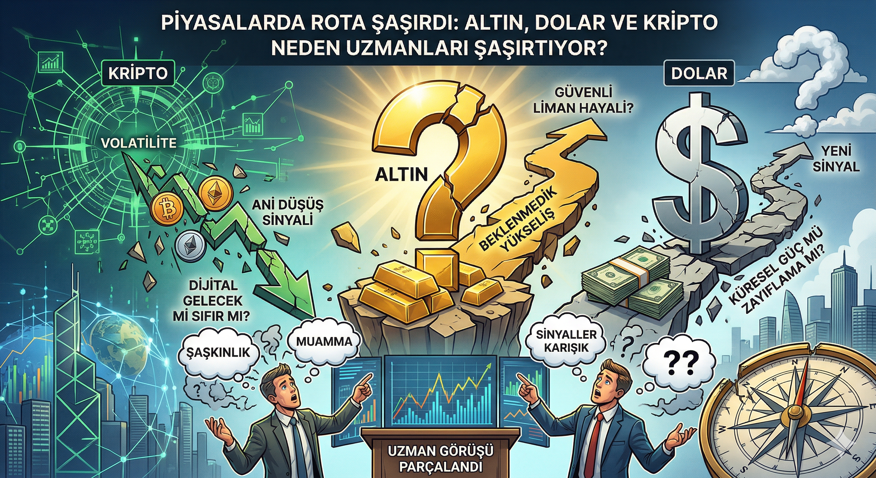 Piyasalarda Rota Şaşırdı: Altın, Dolar ve Kripto Neden Uzmanları Şaşırtıyor?