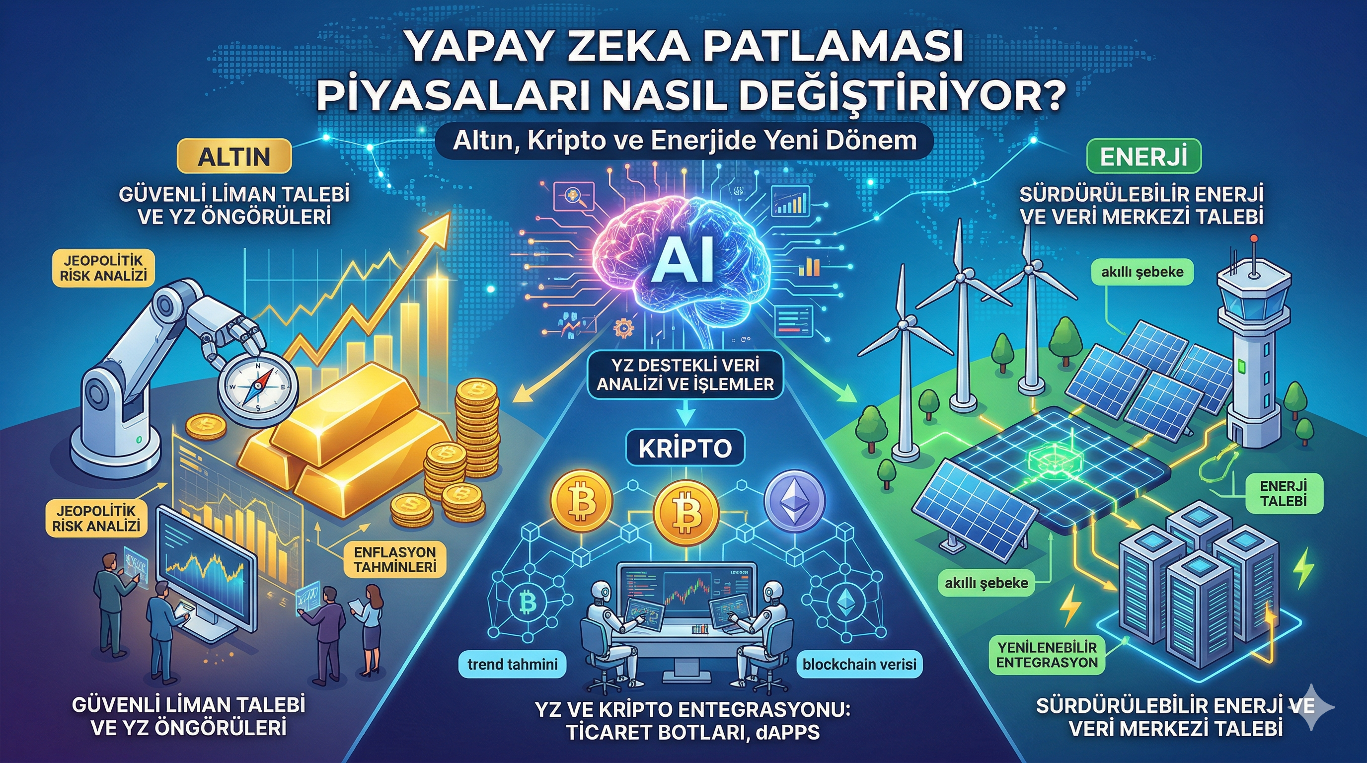 Yapay Zeka Patlaması Piyasaları Nasıl Değiştiriyor? Altın, Kripto ve Enerjide Yeni Dönem